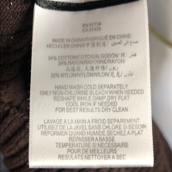 BCBG Maxazria Cable Knit Sweater Dress Brown Size Medium - Picture 10 of 10